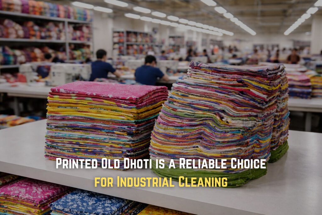 Printed Old Dhoti is a Reliable Choice for Industrial Cleaning